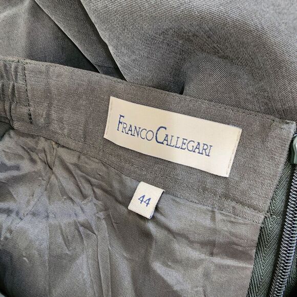 FRANCO CALLEGARI Rayon Pencil Skirt Midi Dark Green Elastic Waist Size 44 (L) - Picture 5 of 7